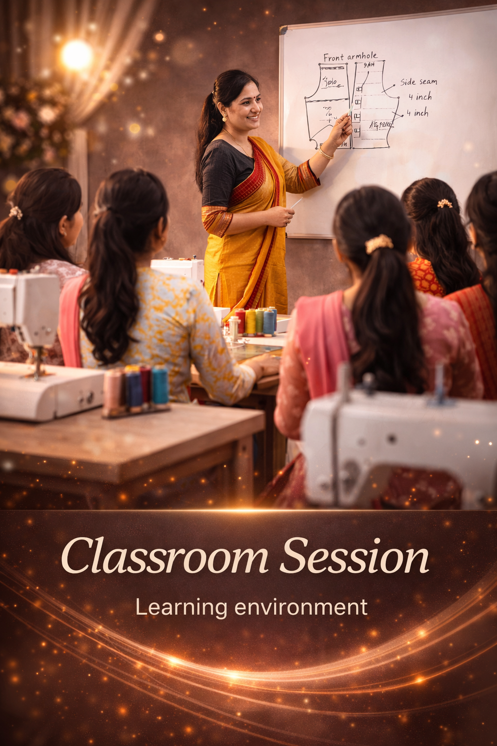 Classroom session at silai training center in Greater Noida - ladies tailoring classes