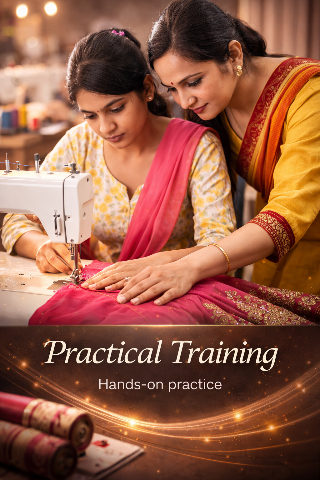 Practical silai machine training at stitching training center Greater Noida