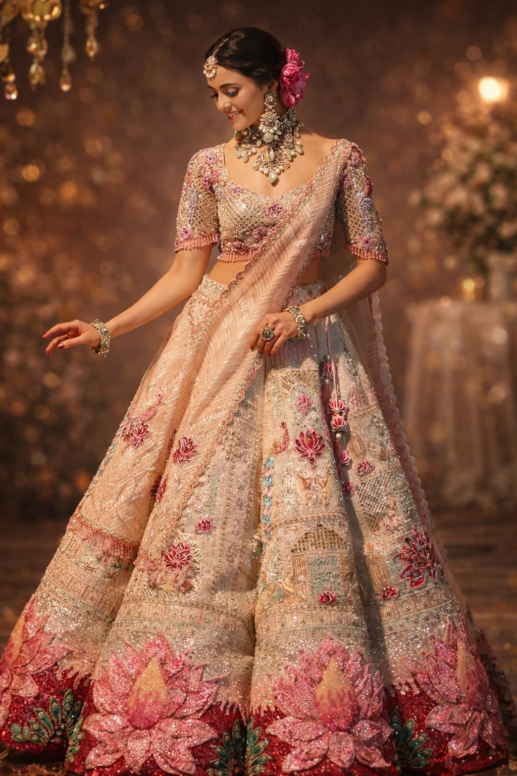 Bridal lehenga stitching - tailoring classes Greater Noida Pattola Fashion House